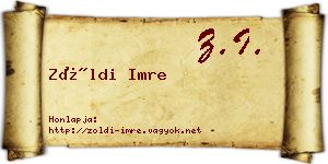 Zöldi Imre névjegykártya